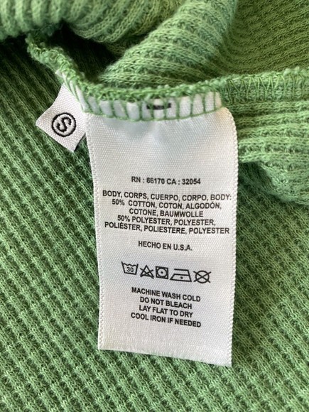 ANTHROPOLOGIE T.La GREEN NADIA CUT OUT THERMAL WAFFLE TUNIC TOP SMALL - Picture 12 of 12